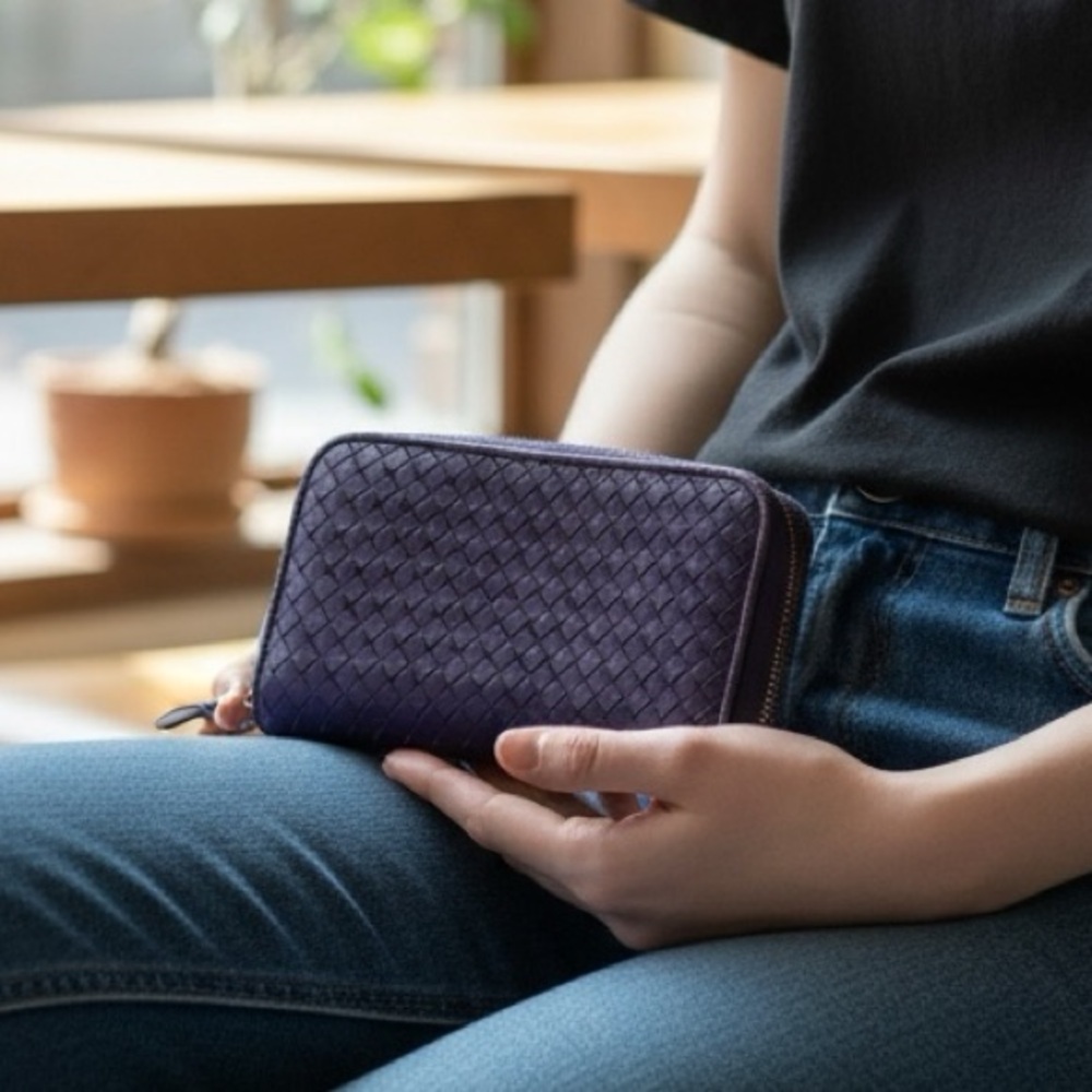 Elegant Purple Woven Wallet
